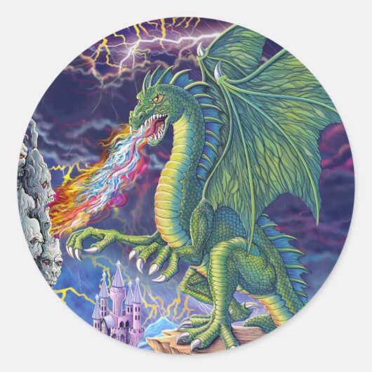 Dragon's Lair Ronde Sticker (Voorkant)