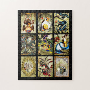 Dragons Maiden Knachten Fantasy sprosproverkunst Legpuzzel