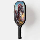 Dragon's Majesteit: Zilveren Draak Pickleball Paddle (Links)