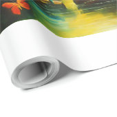 "Dragon's Oerwoud Symphony: Majestic olieverfschil Cadeaupapier (Rol Hoek)