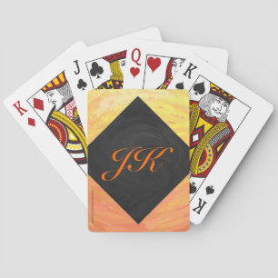 Dragons Oogmonogram Oranje en zwart Pokerkaarten