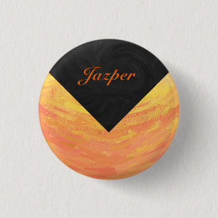 Dragons Oogmonogram Oranje en zwart Ronde Button 3,2 Cm