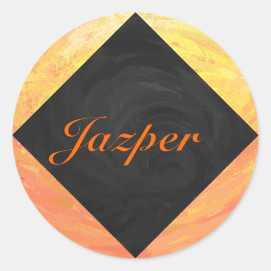 Dragons Oogmonogram Oranje en zwart Ronde Sticker (Voorkant)