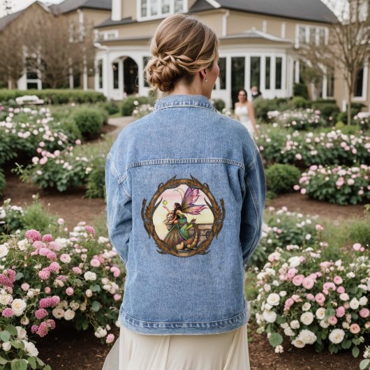 Dragon's Orbs Fantasy Art van Molly Harrison Denim Jacket (Huwelijk Achterkant)