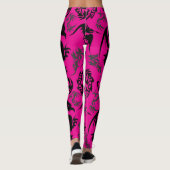 Dragons outline pattern 05.b.DOLP01. BPink BG Leggings (Achterkant)