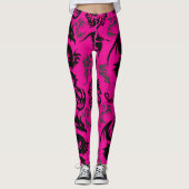 Dragons outline pattern 05.b.DOLP01. BPink BG Leggings (Voorkant)
