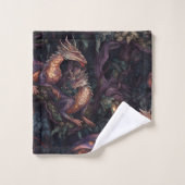 Dragons pourpres perchés dans les arbres (Gant de toilette)