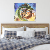 Dragons Rising Art Canvas Afdruk (Insitu (Slaapkamer))