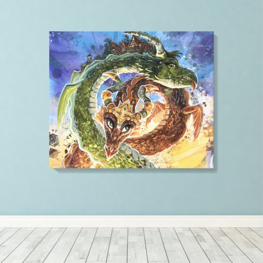Dragons Rising Art Canvas Afdruk (Insitu (Houten vloer))