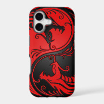 Dragons rouges et noirs de Yin Yang