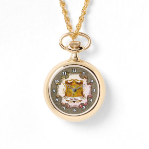 Dragons Shield Family Crest Achternaam Horloge