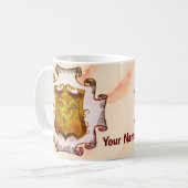 Dragons Shield Family Crest Achternaam Koffiemok (Voorkant links)