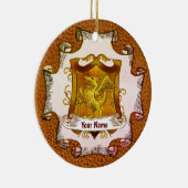 Dragons Shield Family Crest Achternaam ornament (Rechts)