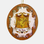 Dragons Shield Family Crest Achternaam ornament (Links)