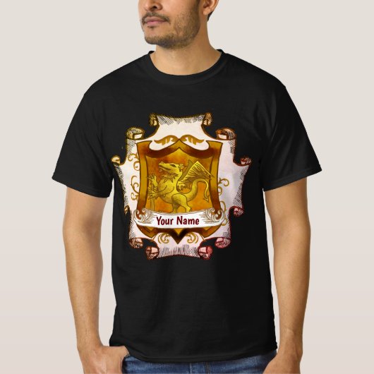 Dragons Shield  Family Crest Surname  t-shirt (Devant)