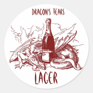 DRAGON'S TEARS ~ STICKER ~ GROOT HOME BREW-ETIKETT