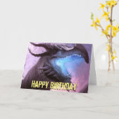 Dragon's Wrath Birthday Kaart (Gele Bloem)