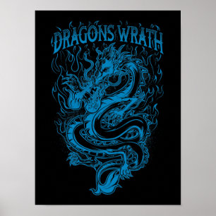 Dragons Wrath Blue Poster
