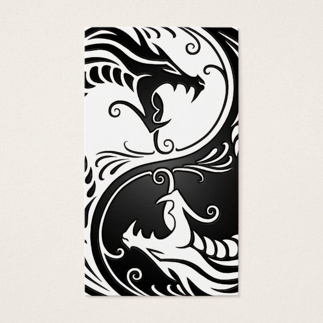 Dragons Yin Yang blancs et noirs (Devant)