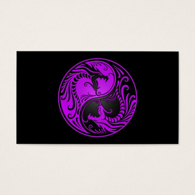 Dragons Yin Yang violet et noir (Devant)