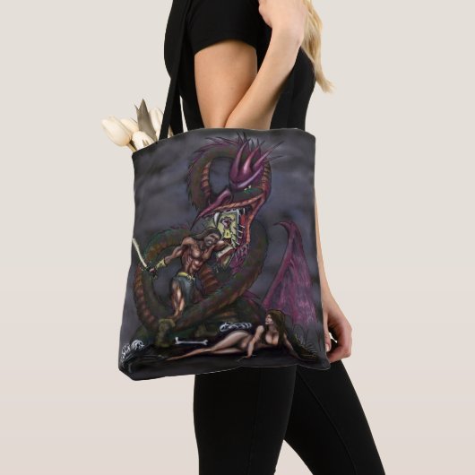 Dragonslayer Art Canvas tas (Dichtbij)