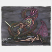 Dragonslayer Fantasy Art Fleece Blanket Deken (Voorkant (Horizontaal))