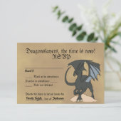 Dragonslayer Scroll RSVP Kaartje (Staand voorkant)