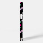 Dragonvliegen en bloemen op zwart Case-Mate iPhone case (Achterkant / Rechts)