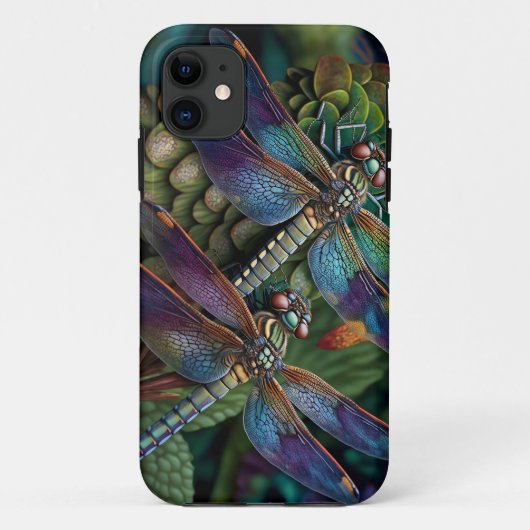 Dragonvliegen in een kleurrijke tuin Case-Mate iPhone case (Achterkant)