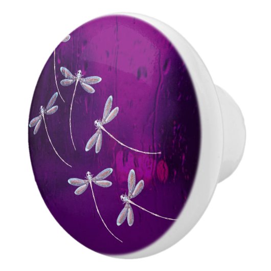 Dragonvliegen op water keramische knop (Rechts)