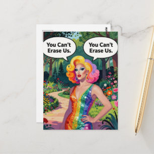 Dragqueen You Cant Erase Us Times Two Briefkaart