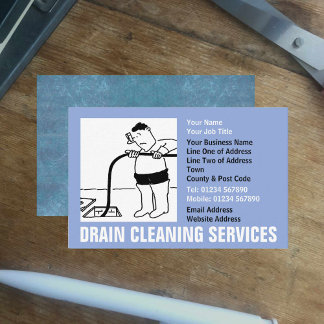 Drain Cleaning Services Cartoon Visitekaartje