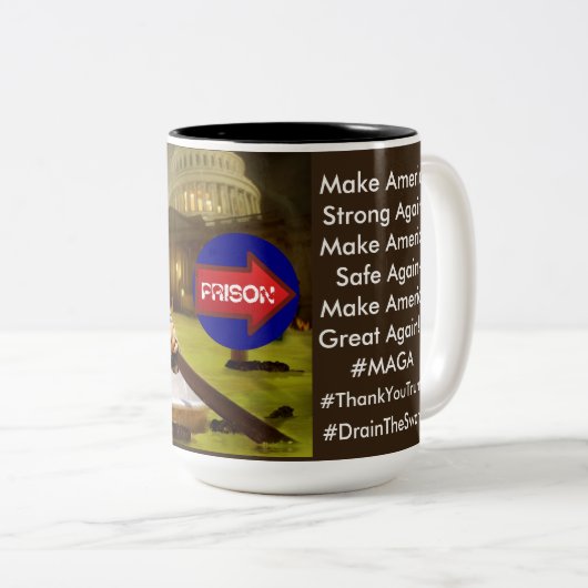 Drain fait sur commande que le #MAGA de tasse de (Devant droit)