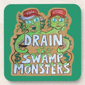 Drain the Swamp Monsters Achterbaan Set Bier Onderzetter