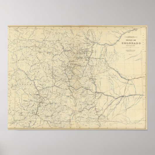 Drainagekaart van Colorado Poster (Voorkant)