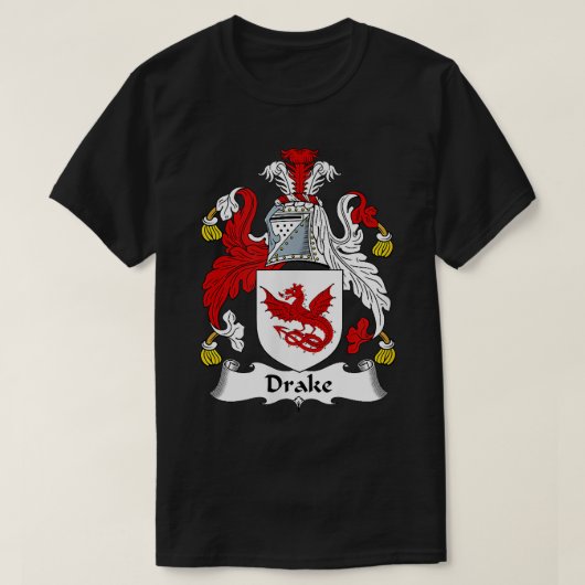 Drake Coat of Arms Family Crest T-shirt (Design voorkant)