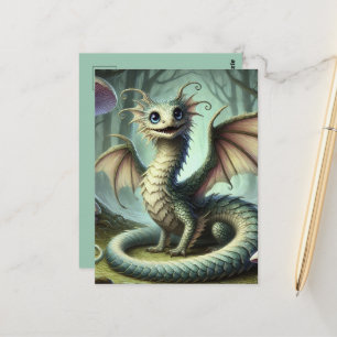 Drake Jabberwocky Schattig Fantasie Wezen Kunst Briefkaart