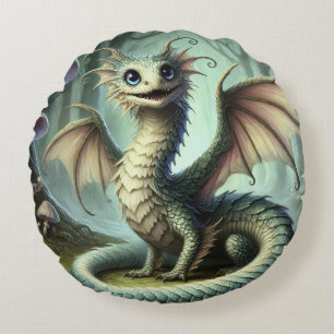 Drake Jabberwocky Schattig Fantasie Wezen Kunst Rond Kussen