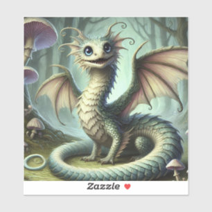 Drake Jabberwocky Schattig Fantasie Wezen Kunst Sticker