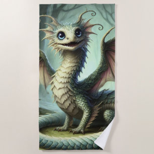 Drake Jabberwocky Schattig Fantasie Wezen Kunst Strandlaken