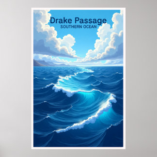Drake Passage Zuidelijke Oceaan Reisposter Poster