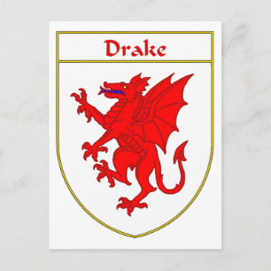 Drake wapen/familiewapen briefkaart