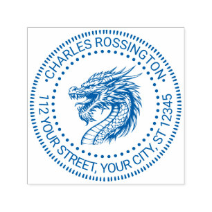 Drakekop Tekening Naam Retouradres Zelfinktende Stempel