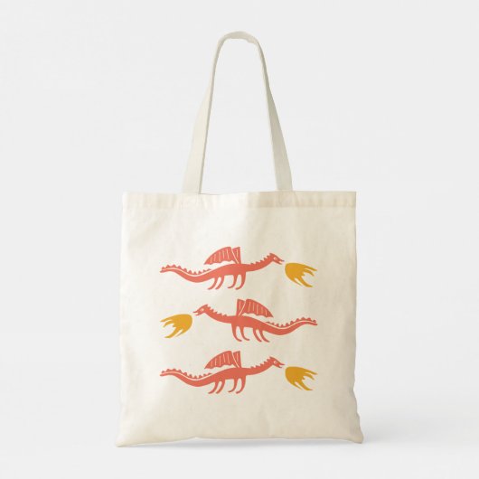 Draken ademen vuur tote bag (Achterkant)