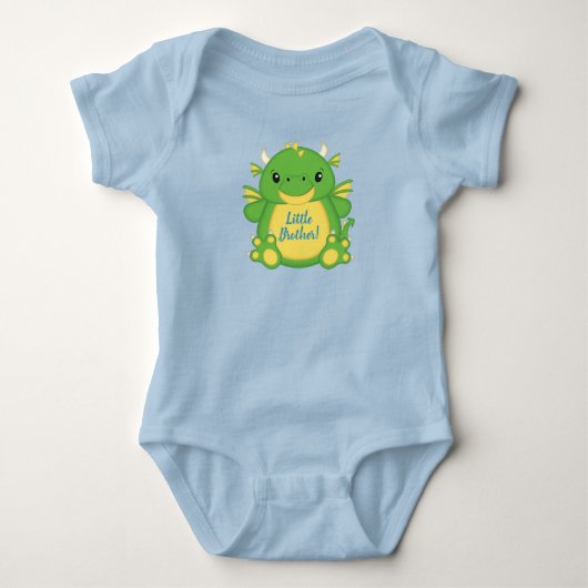 Draken Baby Shower Blauw Romper (Voorkant)
