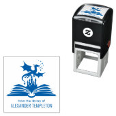 Draken Boek Kasteel “Uit de Bibliotheek van” Naam  Zelfinktende Stempel (In situ)