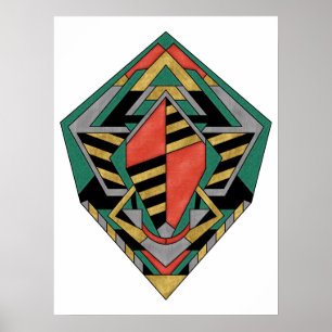 Draken Ei Metallic Geometrisch Abstract Poster