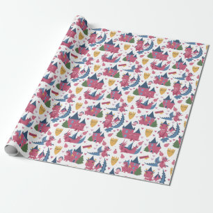 Draken en kastelen  cadeaupapier