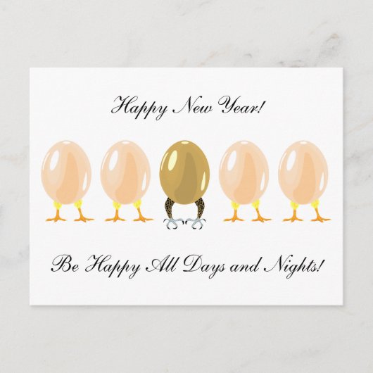 draken en kippen op een ansichtkaart feestdagenkaart (Voorkant)