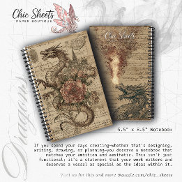 Draken en middeleeuwse beelden 5,5"x8,5" Deluxe Notitieboek